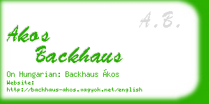 akos backhaus business card